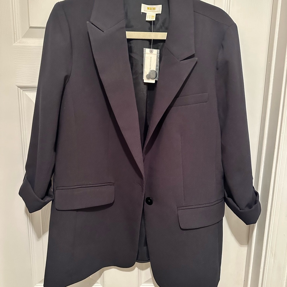 NWT Maeve Women's Black Blazer Jacket 3/4 sleeves